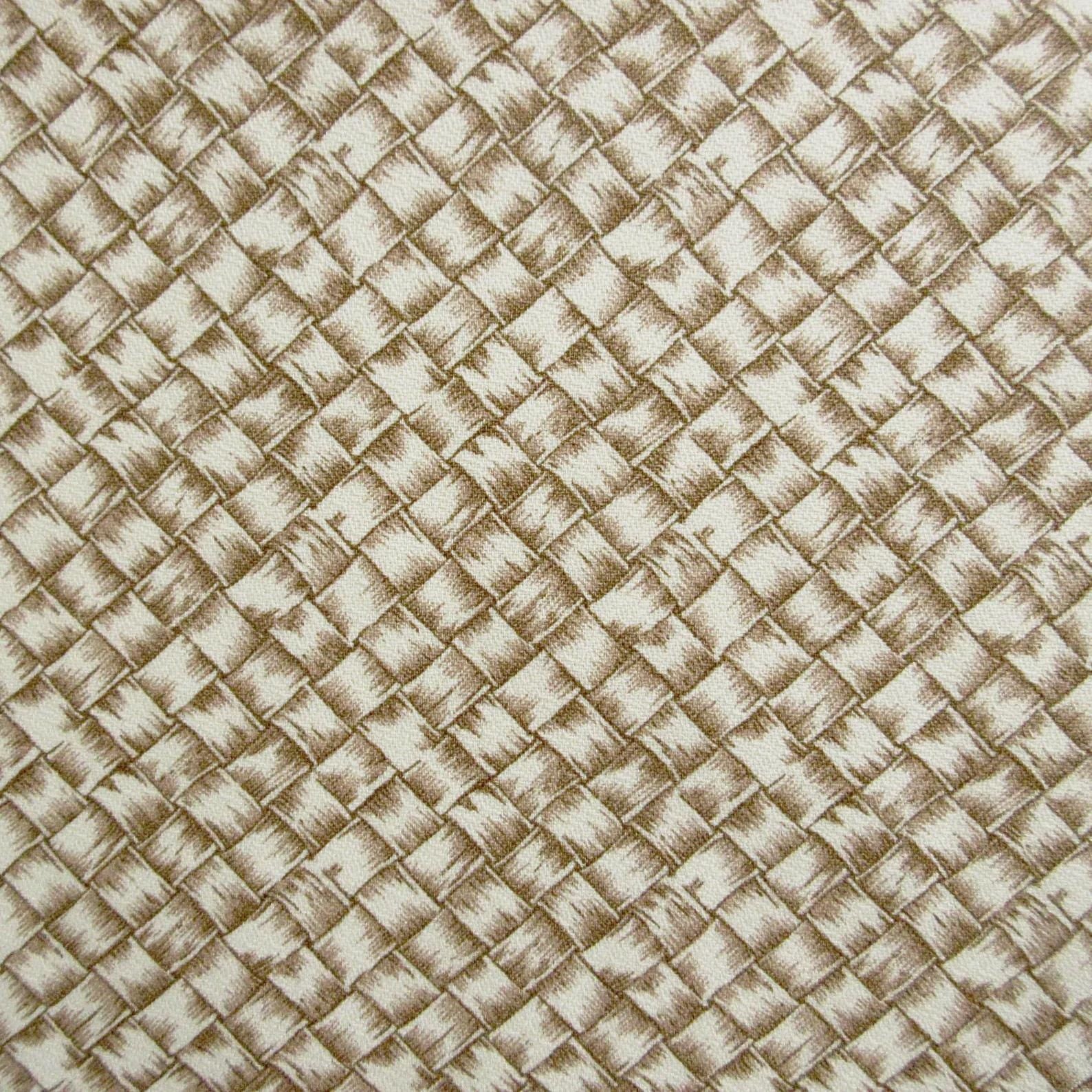 BARKCLOTH Fabric, Luau Lauhala Rattan Print in Suntan, Tropical Hawaiian, By the Yard