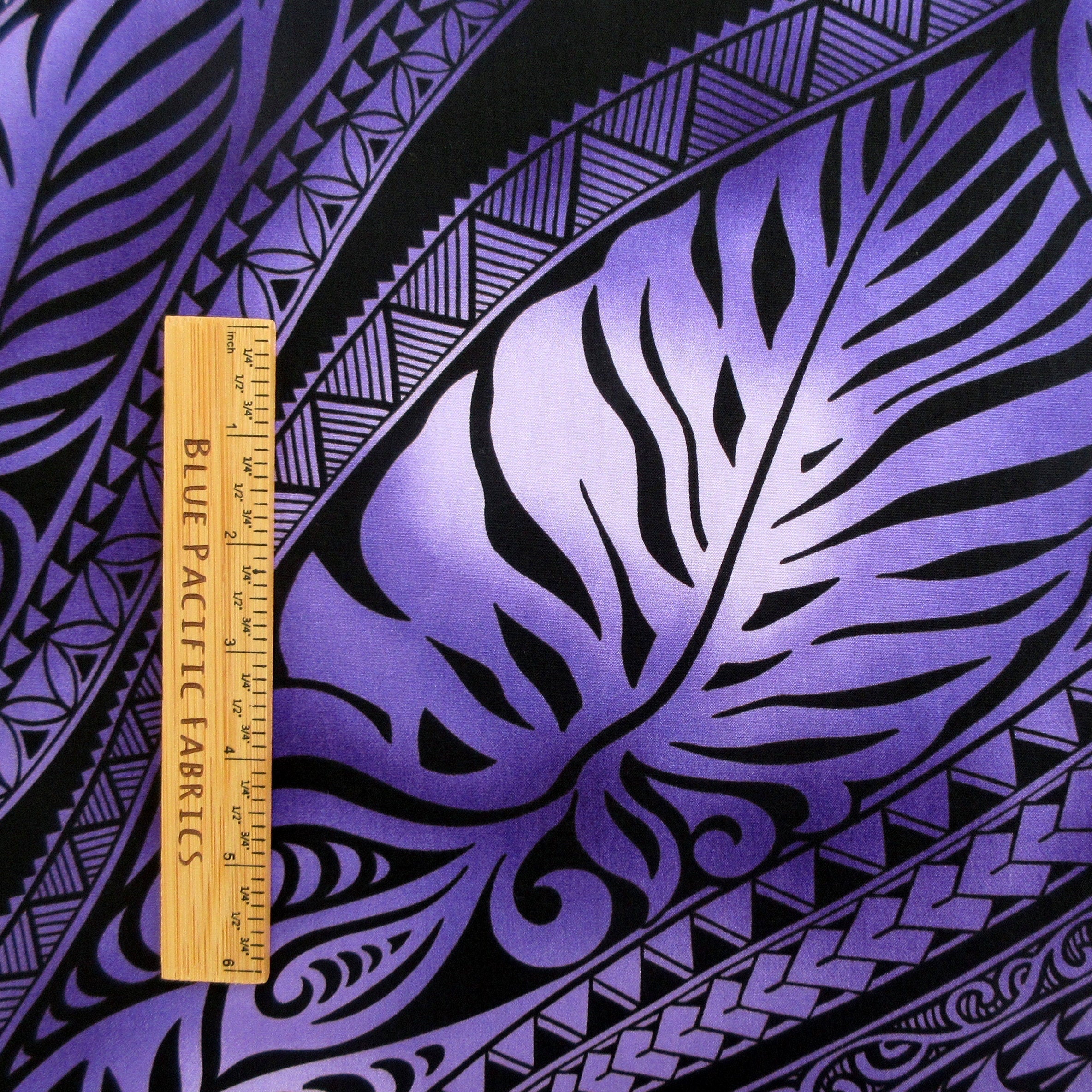 Hawaiian Fabric, Big Leaf Stripe, Purple Ombre Tattoo, Large Scale Print, By The Half and Full Yard