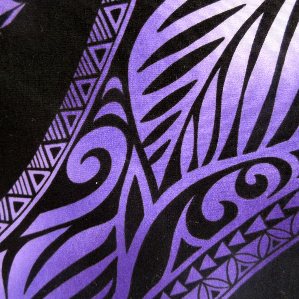 Hawaiian Fabric, Big Leaf Stripe, Purple Ombre Tattoo, Large Scale Print, By The Half and Full Yard