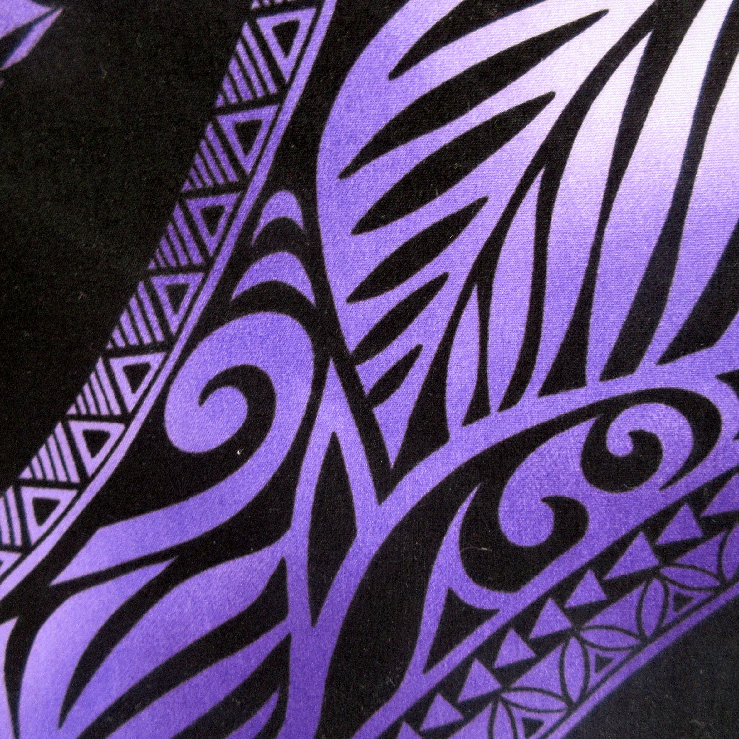 Hawaiian Fabric, Big Leaf Stripe, Purple Ombre Tattoo, Large Scale Print, By The Half and Full Yard