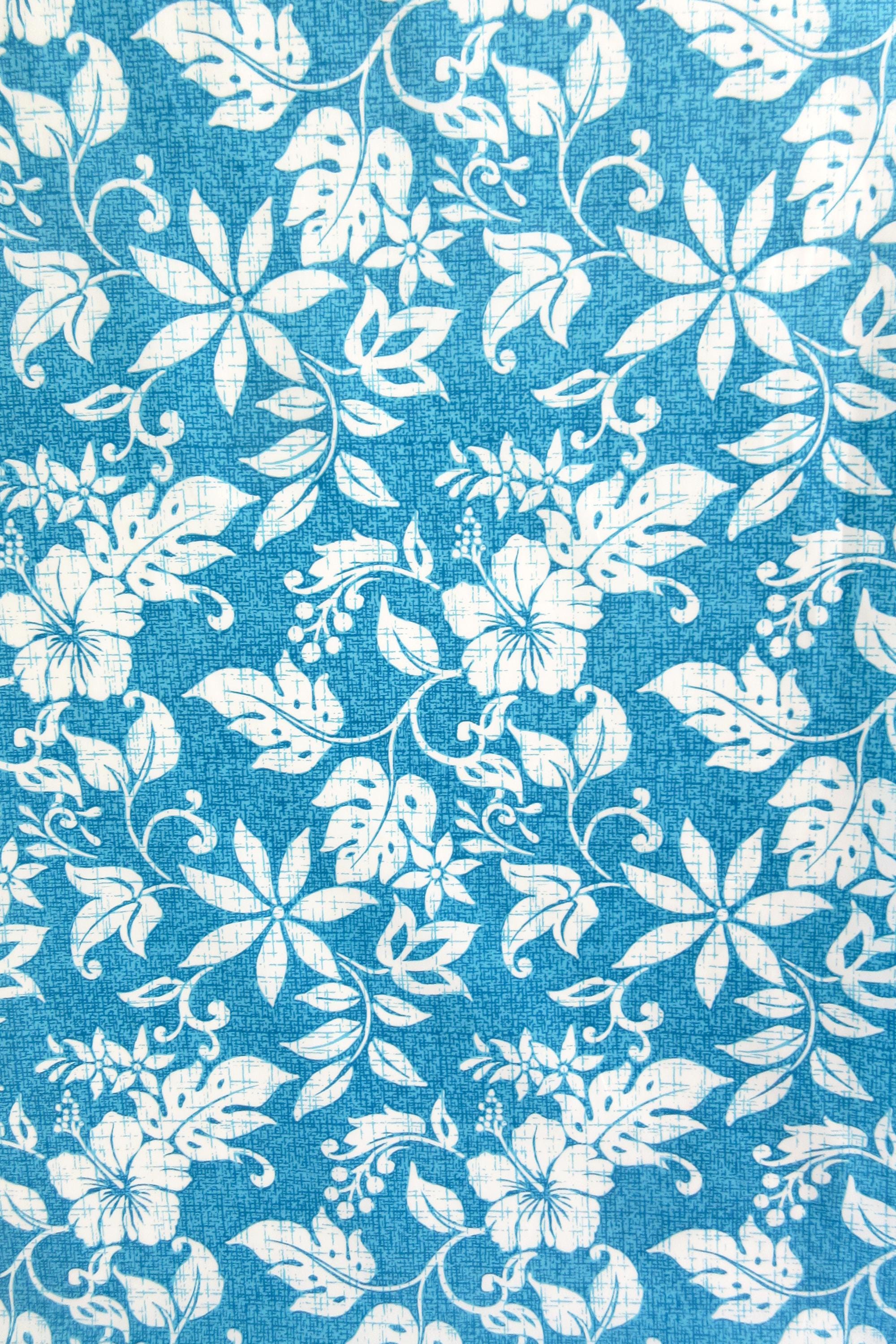 Tropical Fabric, Hawaiian Summer in Turquoise, By the Half or Full Yard