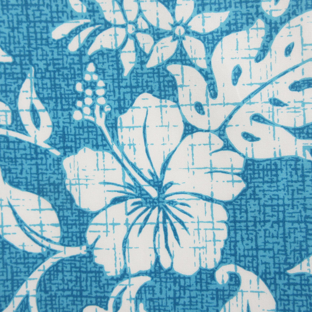 Tropical Fabric, Hawaiian Summer in Turquoise, By the Half or Full Yard