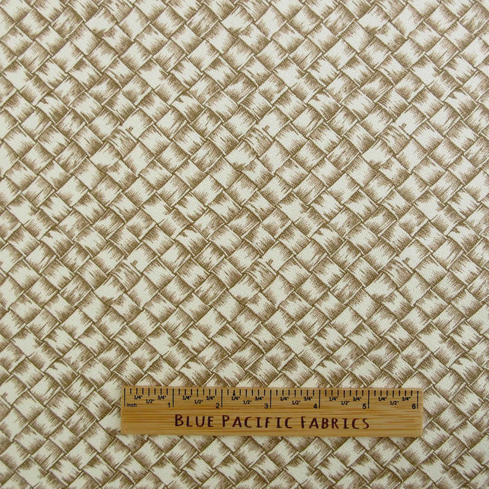 BARKCLOTH Fabric, Luau Lauhala Rattan Print in Suntan, Tropical Hawaiian, By the Yard