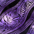 Hawaiian Fabric, Big Leaf Stripe, Purple Ombre Tattoo, Large Scale Print, By The Half and Full Yard