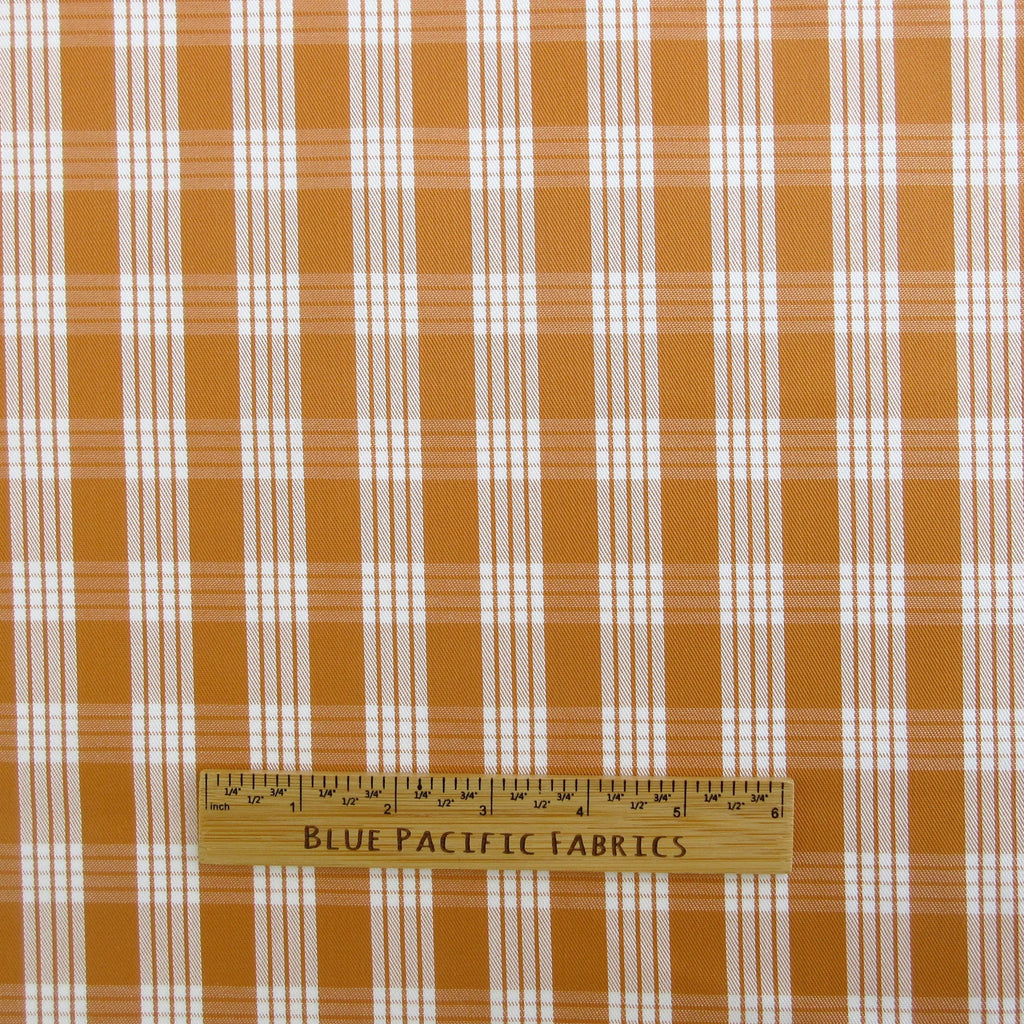 Fabric, Yarn Dyed Palaka Hawaiian Plaid in Harvest Gold, 100% Cotton Woven, By the Half or Full Yard