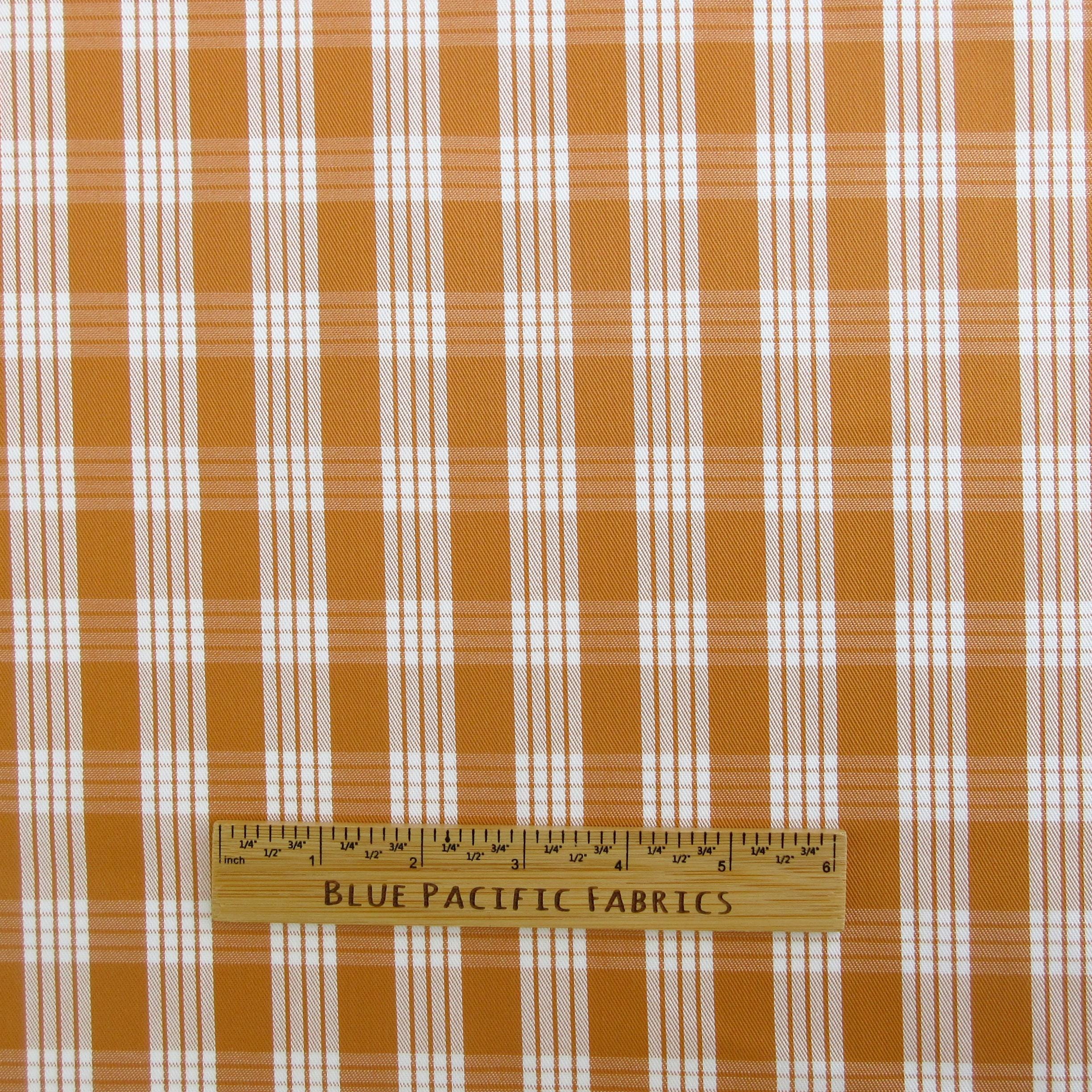 Fabric, Yarn Dyed Palaka Hawaiian Plaid in Harvest Gold, 100% Cotton Woven, By the Half or Full Yard