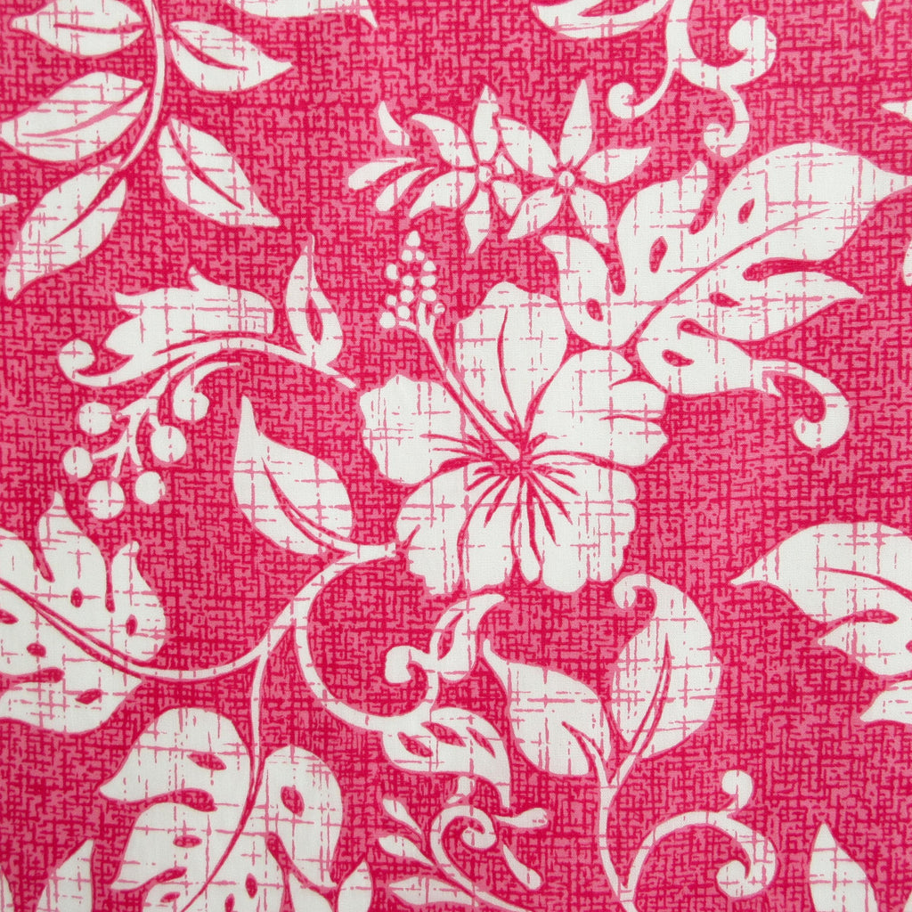 Tropical Fabric, Hawaiian Summer on Pink, By the Half or Full Yard