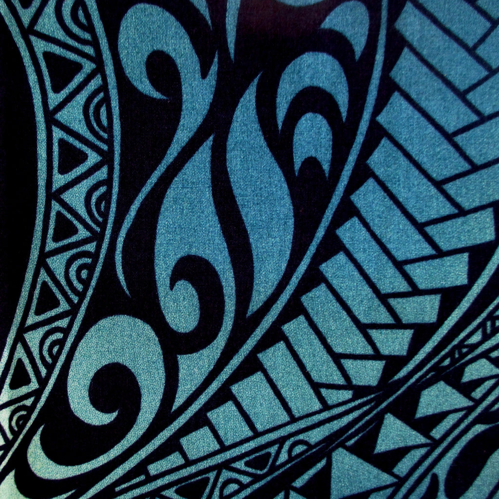 Hawaiian Fabric, Ombre Blue Tapa Swirl, By The Half and Full Yards