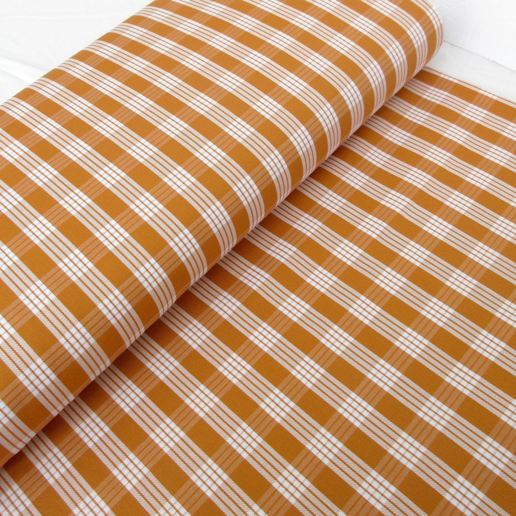 Fabric, Yarn Dyed Palaka Hawaiian Plaid in Harvest Gold, 100% Cotton Woven, By the Half or Full Yard