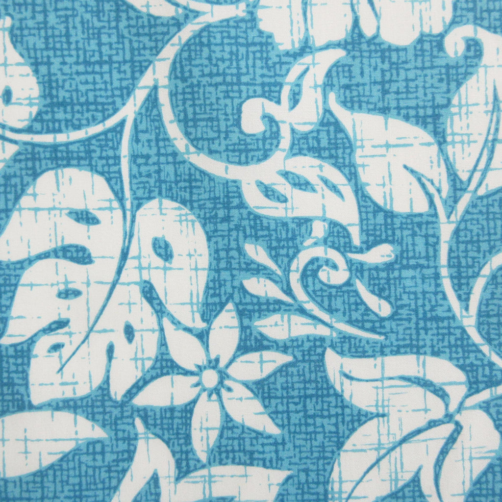 Tropical Fabric, Hawaiian Summer in Turquoise, By the Half or Full Yard