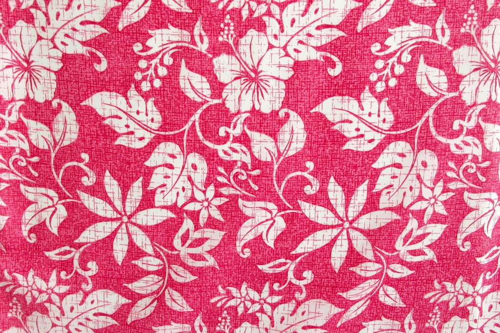 Tropical Fabric, Hawaiian Summer on Pink, By the Half or Full Yard