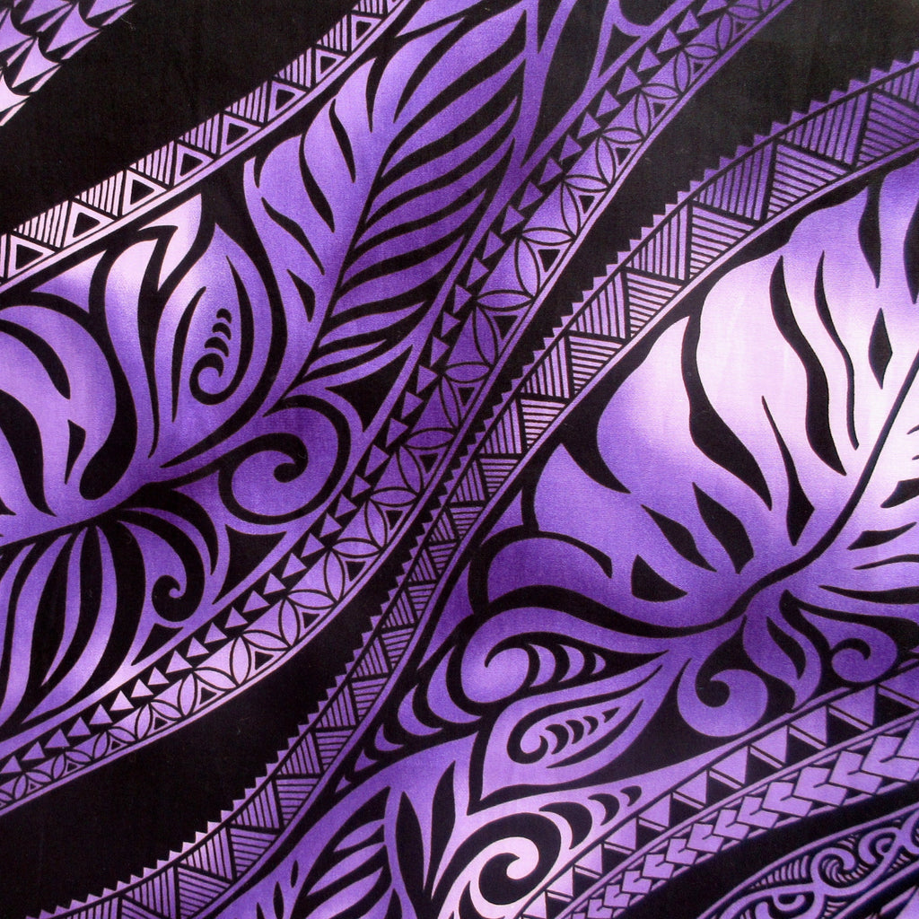Hawaiian Fabric, Big Leaf Stripe, Purple Ombre Tattoo, Large Scale Print, By The Half and Full Yard