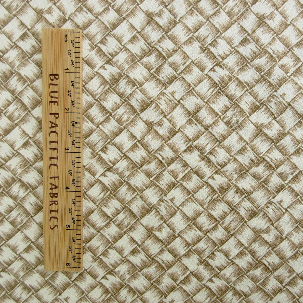 BARKCLOTH Fabric, Luau Lauhala Rattan Print in Suntan, Tropical Hawaiian, By the Yard
