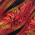 Hawaiian Fabric, Big Leaf Stripe, Red Ombre Tattoo, Large Scale Print, By The Half and Full Yard