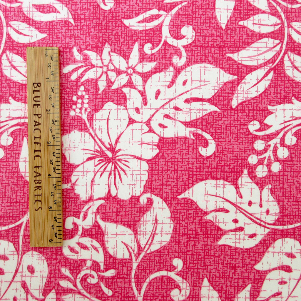 Tropical Fabric, Hawaiian Summer on Pink, By the Half or Full Yard