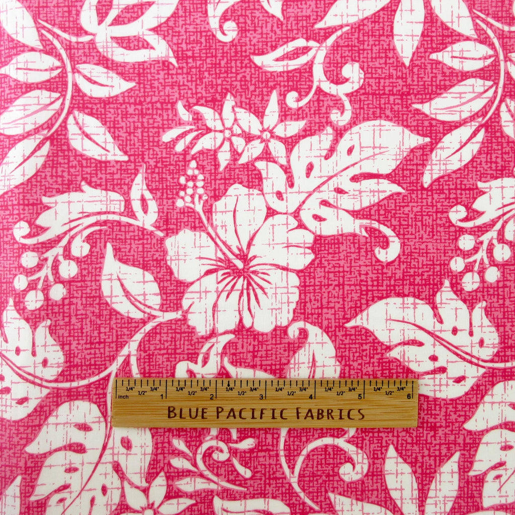 Tropical Fabric, Hawaiian Summer on Pink, By the Half or Full Yard
