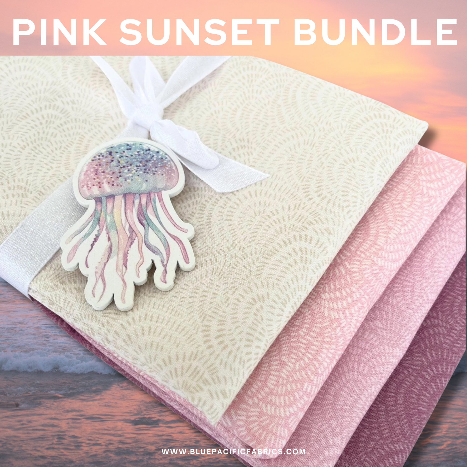 Fabric BUNDLE, Pink Sunset Half Yard Bundle, Dear Stella Crimp