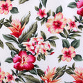 Floral Fabric, Hibiscus Sunset Glow on Buttercream, Tropical Hawaii Cotton Poplin, By the Half or Full Yard