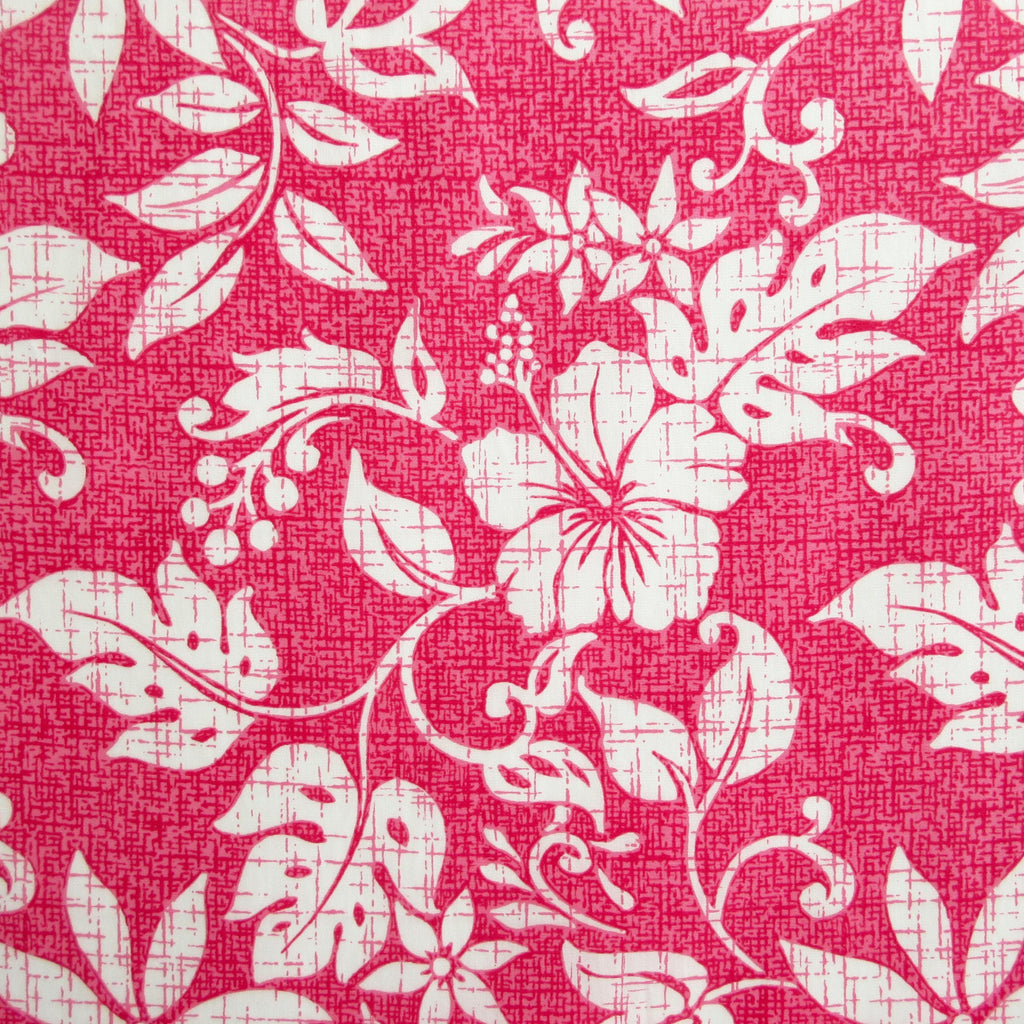 Tropical Fabric, Hawaiian Summer on Pink, By the Half or Full Yard