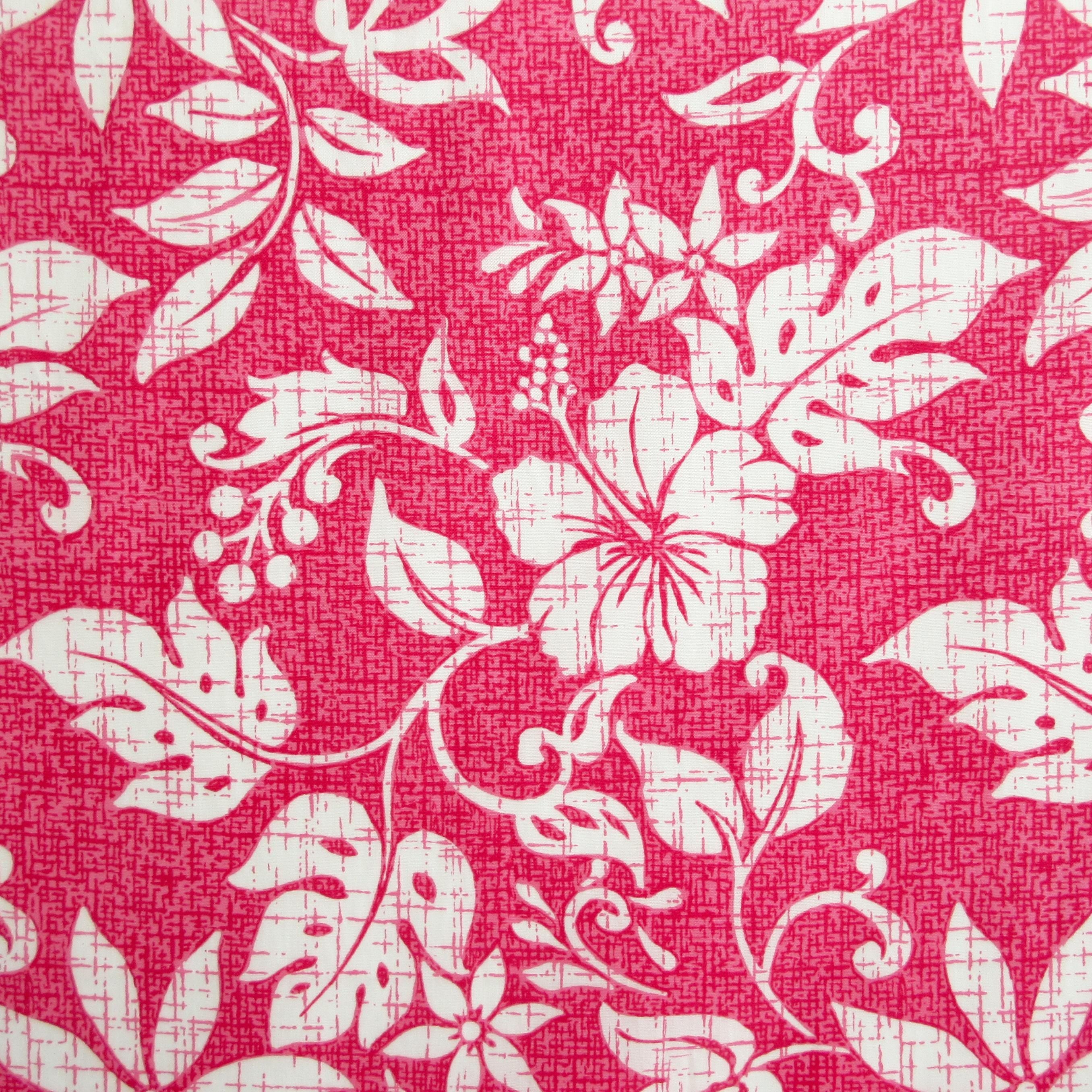 Tropical Fabric, Hawaiian Summer on Pink, By the Half or Full Yard