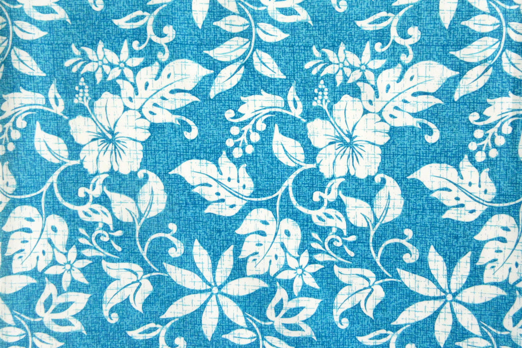Tropical Fabric, Hawaiian Summer in Turquoise, By the Half or Full Yard