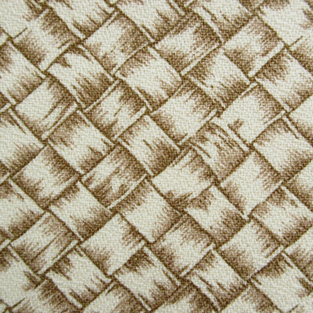 Close-up of woven fabric with a diamond pattern in beige tones