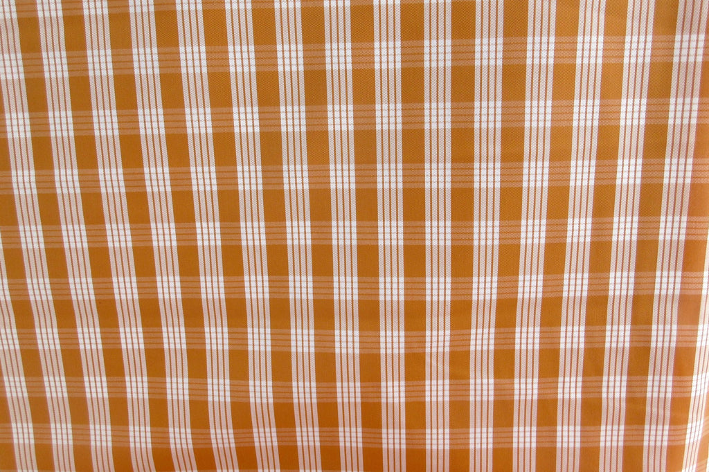 Fabric, Yarn Dyed Palaka Hawaiian Plaid in Harvest Gold, 100% Cotton Woven, By the Half or Full Yard
