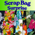 Tropical Fabric Scrap Bag SURPRISE, Tropical Theme, Assorted Tropical Hawaiian Fabrics