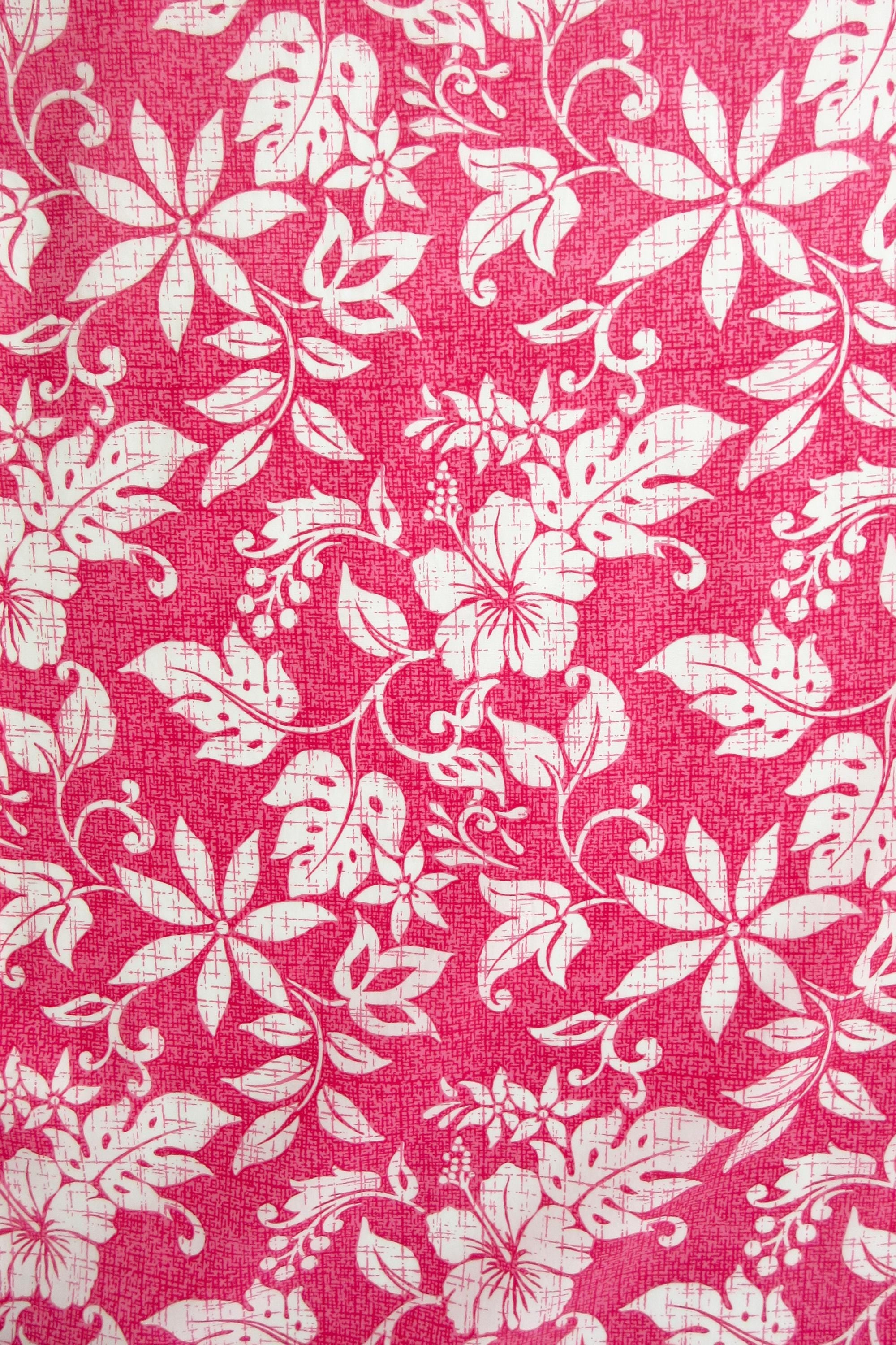Tropical Fabric, Hawaiian Summer on Pink, By the Half or Full Yard