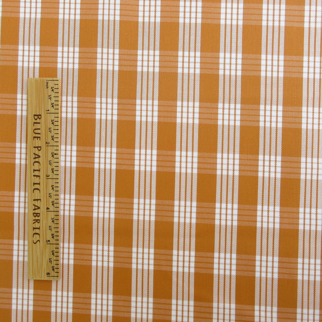 Fabric, Yarn Dyed Palaka Hawaiian Plaid in Harvest Gold, 100% Cotton Woven, By the Half or Full Yard
