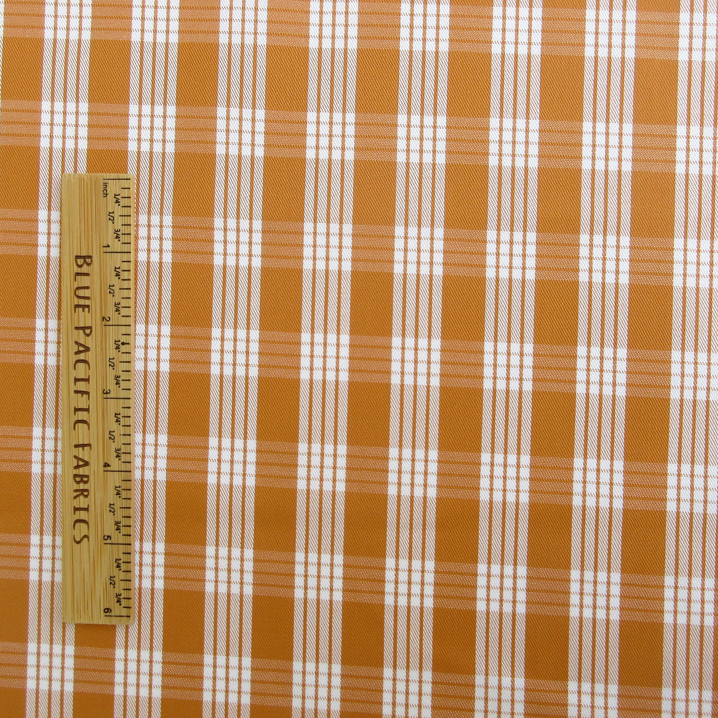 Fabric, Yarn Dyed Palaka Hawaiian Plaid in Harvest Gold, 100% Cotton Woven, By the Half or Full Yard