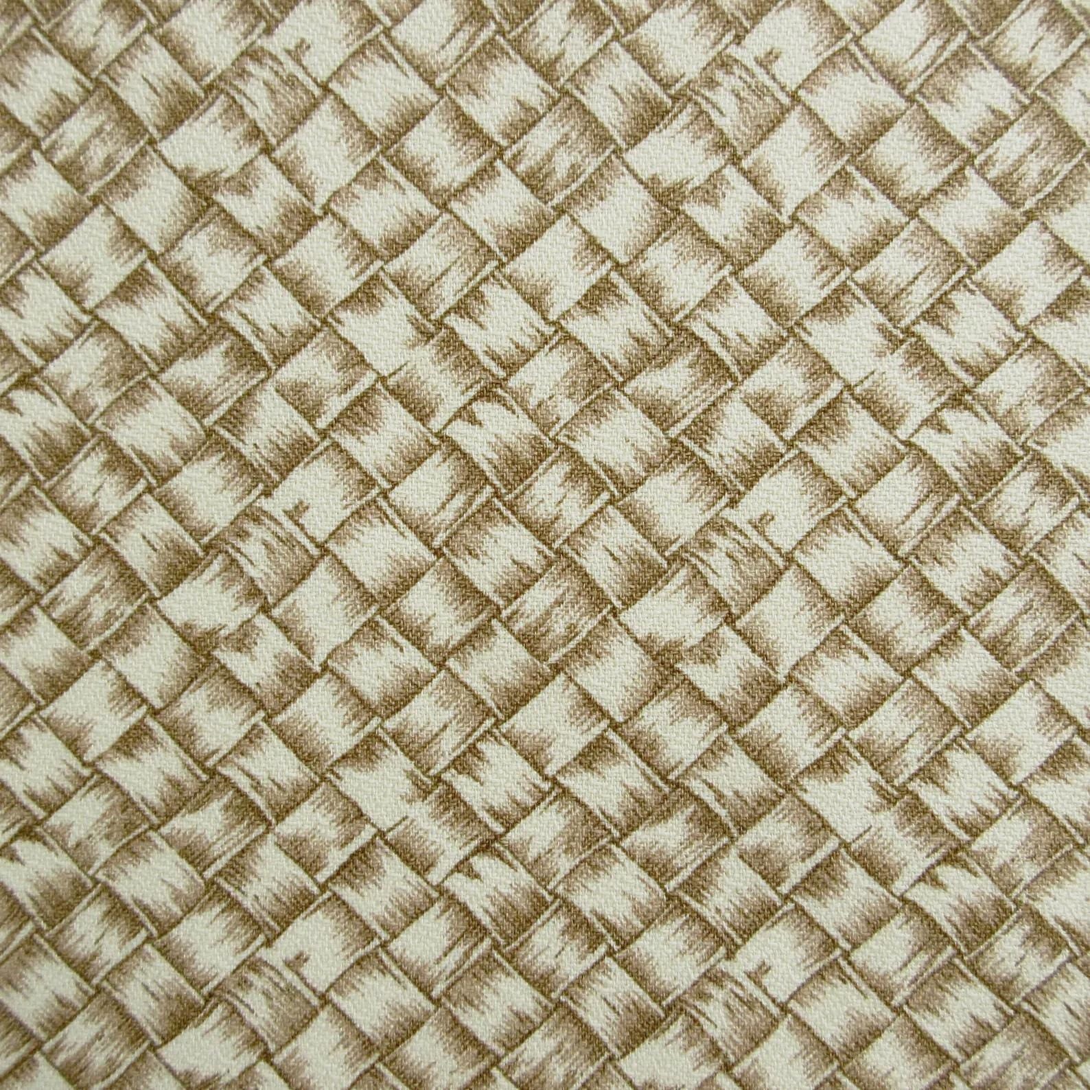 BARKCLOTH Fabric, Luau Lauhala Rattan Print in Suntan, Tropical Hawaiian, By the Yard