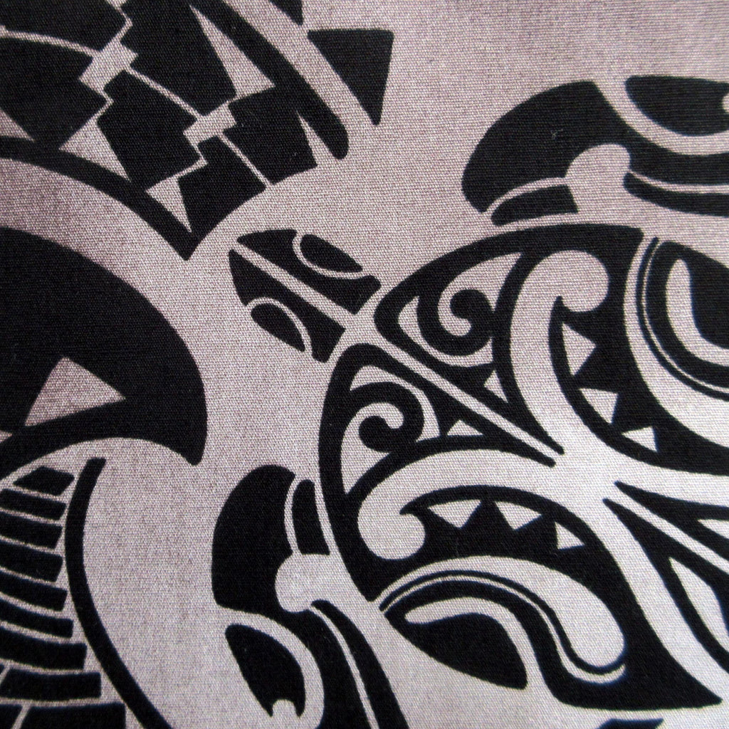 Turtle Fabric, Hawaiian Honu Sea Turtle Tattoo in Black, Polynesian Tapa Designs, By the Yard