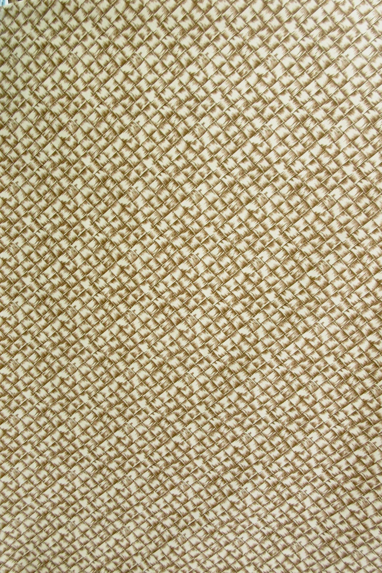 BARKCLOTH Fabric, Luau Lauhala Rattan Print in Suntan, Tropical Hawaiian, By the Yard