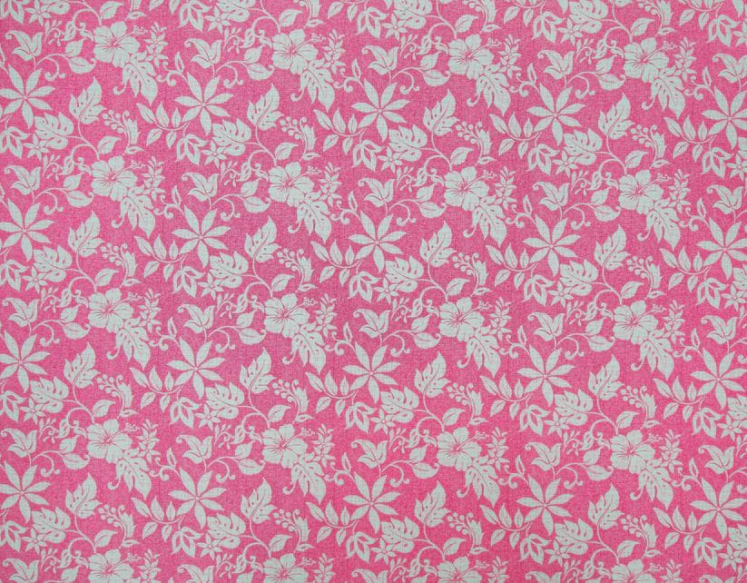 Tropical Fabric, Hawaiian Summer on Pink, By the Half or Full Yard