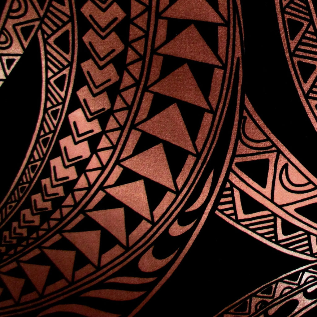 Hawaiian Fabric, Ombre Brown Tapa Swirl, Large Scale Print, By the Half or Full Yard