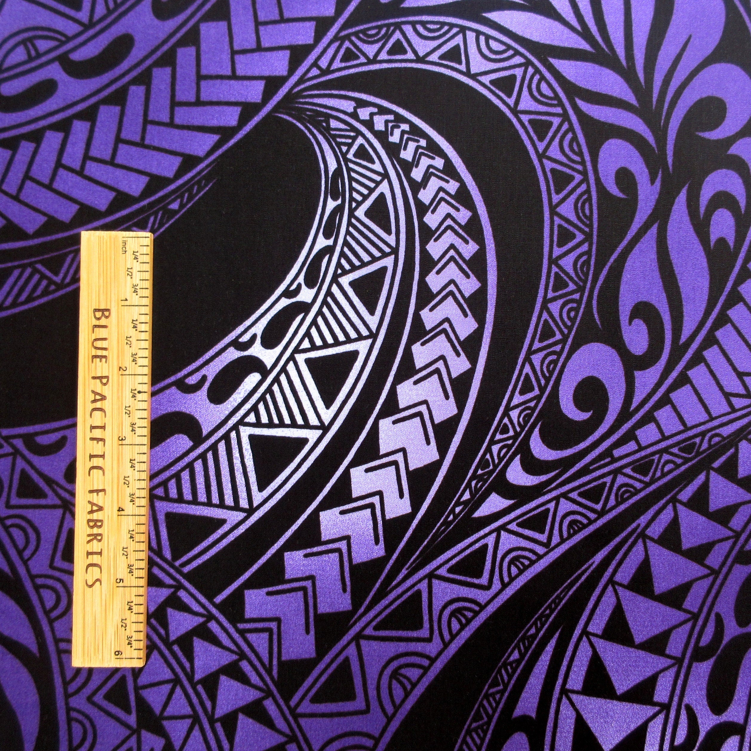 Hawaiian Fabric, Ombre Purple Tapa Swirl, By The Half and Full Yard