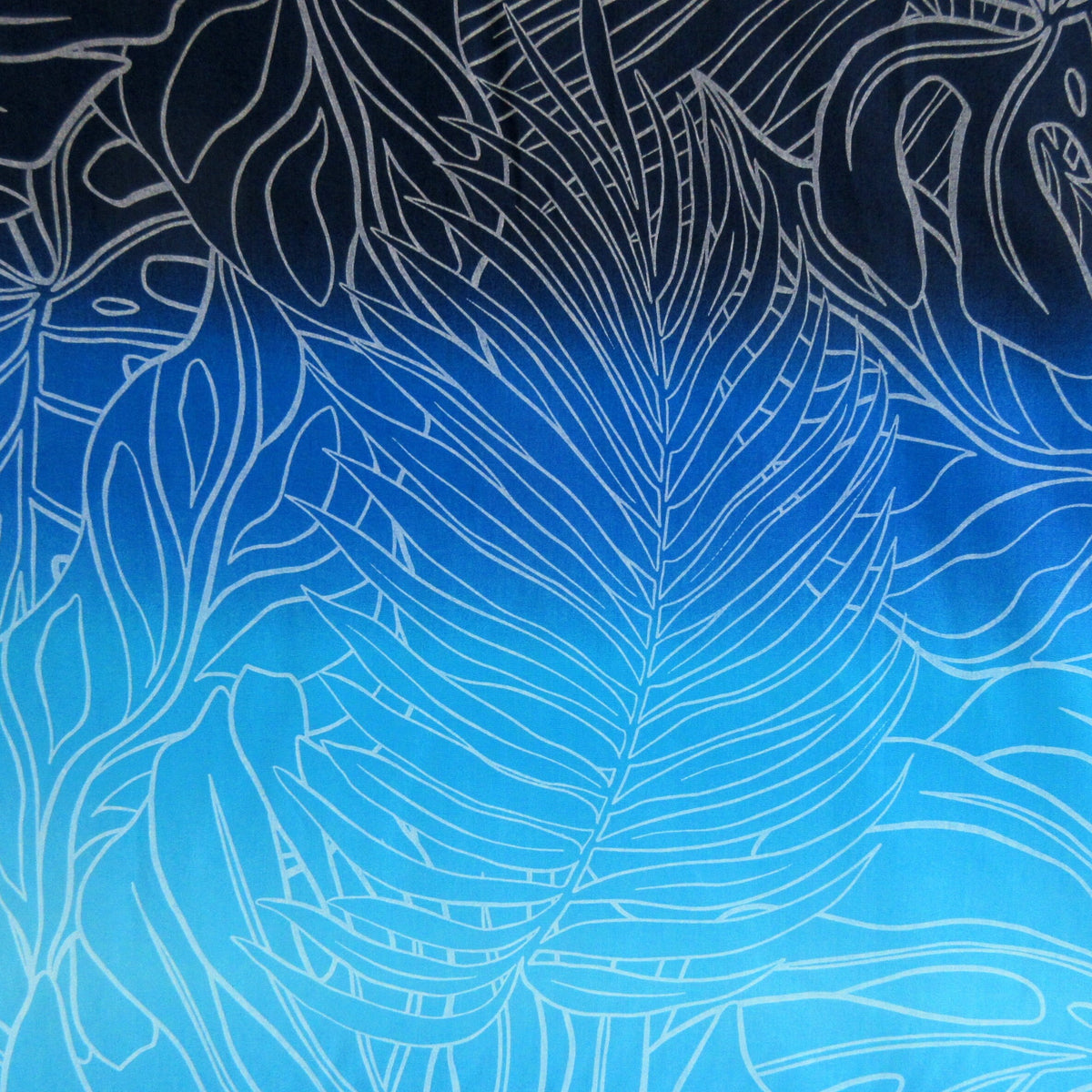 Hawaii Fabric, Ocean Ombre Tropical Leaf Outlines, By the Yard