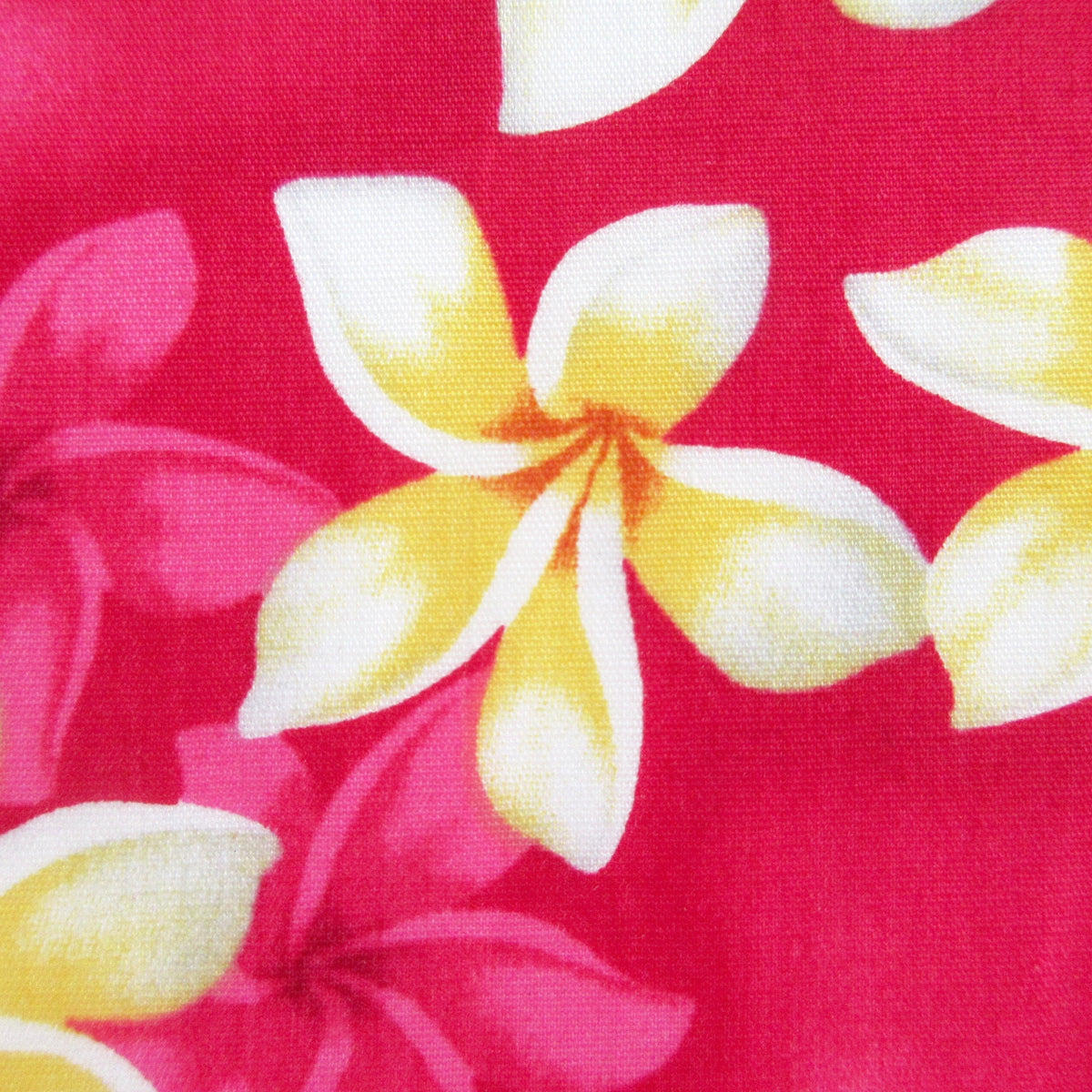 Hawaii Fabric, Island Plumeria Garland on Pink, By the Half or Full Yard