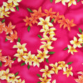 Hawaii Fabric, Island Plumeria Leis on Hot Pink, By the Half or Full Yard