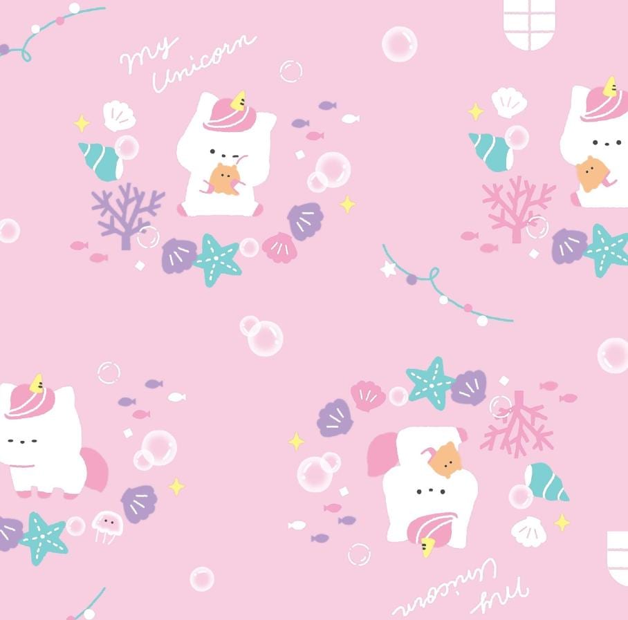 Unicorn Fabric, COTTON OXFORD, My Favorite Fancy Unicorn on Pink by Cosmo Fabrics, By the Half or Full Yard