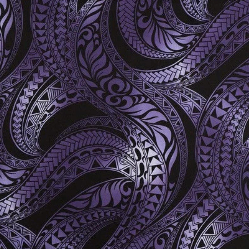 Hawaiian Fabric, Ombre Purple Tapa Swirl, By The Half and Full Yard