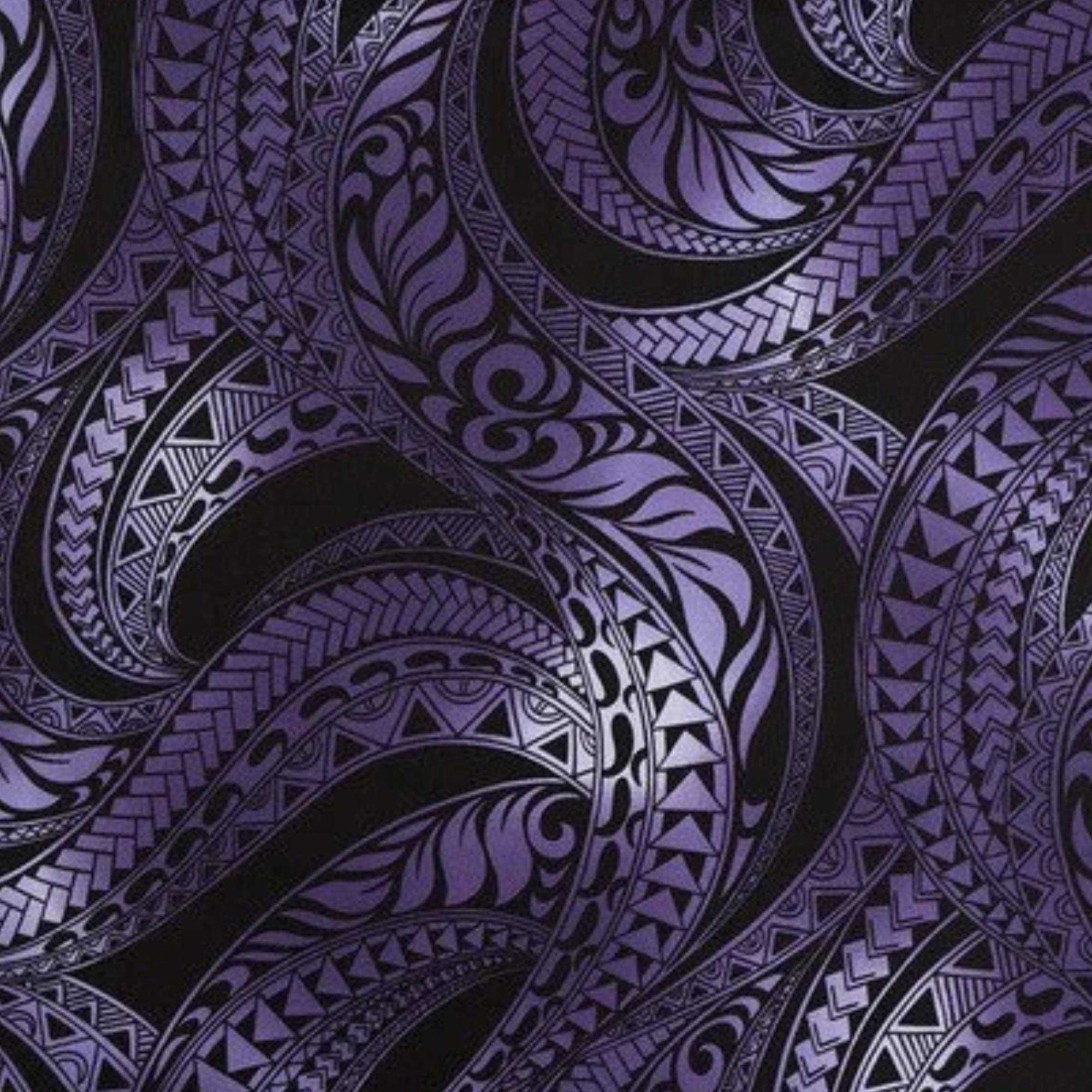 Hawaiian Fabric, Ombre Purple Tapa Swirl, By The Half and Full Yard