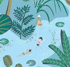 Lazy River Fabric, Suns Out, Pineapple Crush by Dear Stella, By the Half or Full Yard