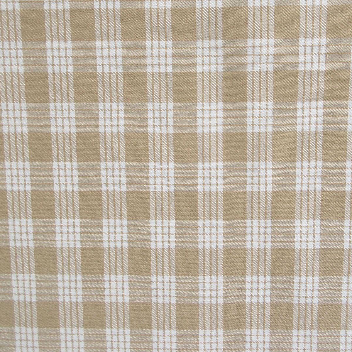 Fabric, Beige Yarn Dyed Palaka Hawaiian Plaid, 100% Cotton Woven, By the Half or Full Yard