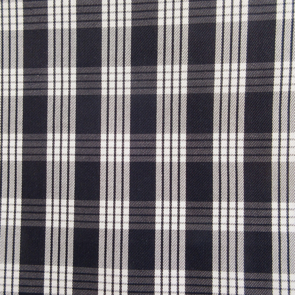 Fabric, Navy Blue Yarn Dyed Palaka Hawaiian Plaid, 100% Cotton Woven By the Half and Full Yard