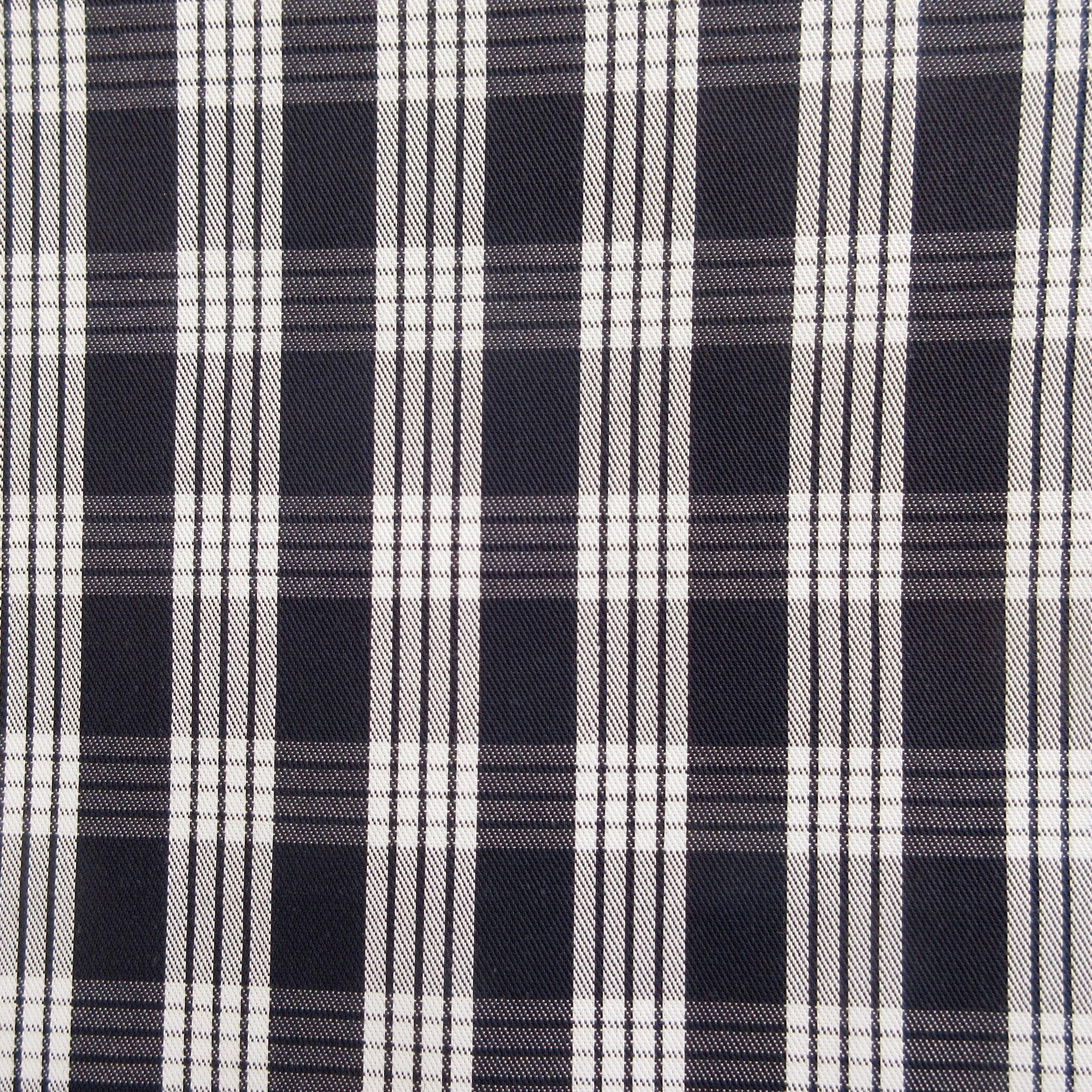 Fabric, Navy Blue Yarn Dyed Palaka Hawaiian Plaid, 100% Cotton Woven By the Half and Full Yard