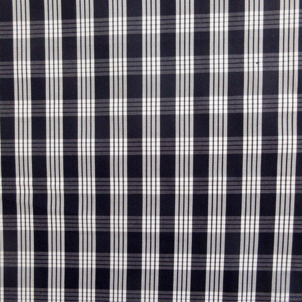 Fabric, Navy Blue Yarn Dyed Palaka Hawaiian Plaid, 100% Cotton Woven By the Half and Full Yard