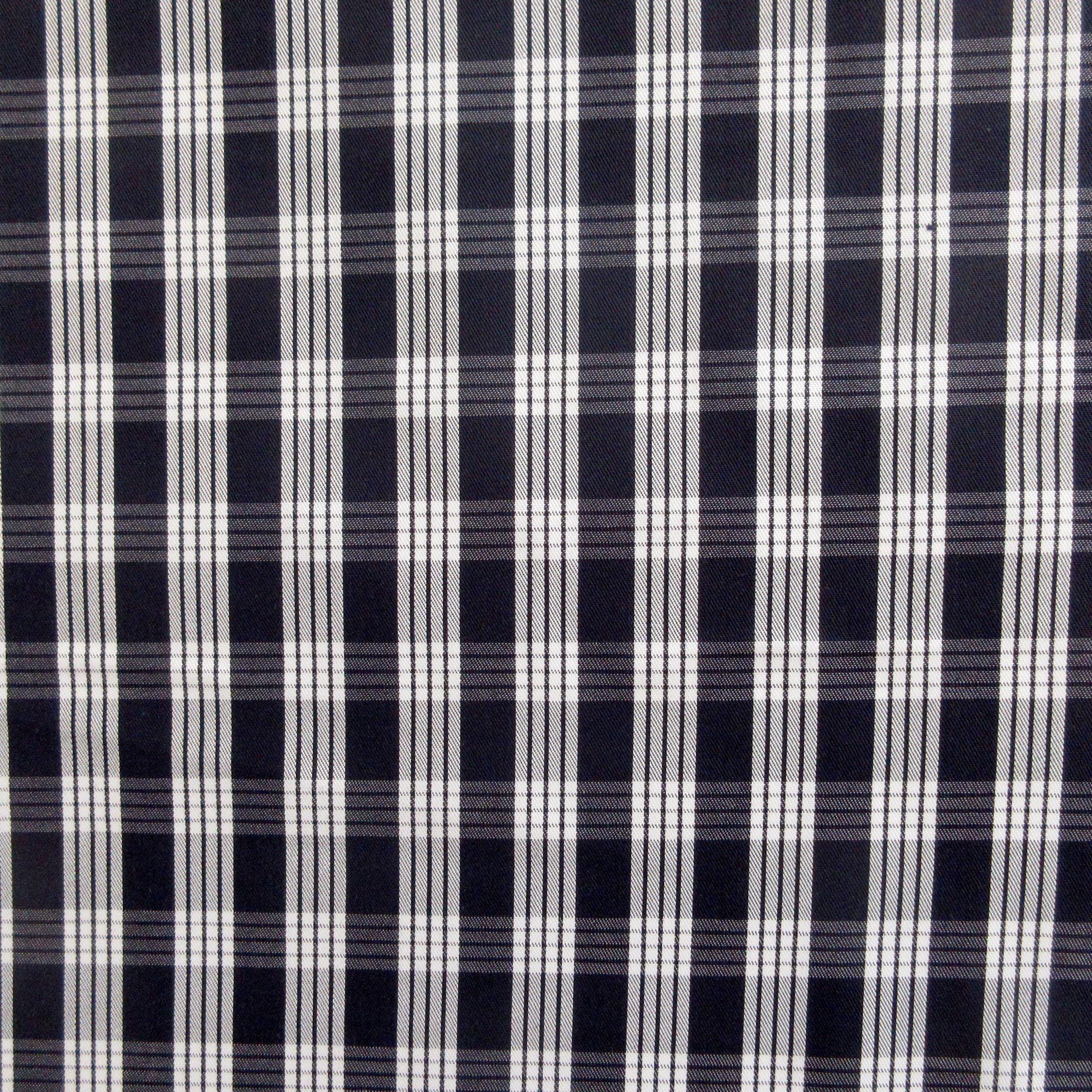 Fabric, Navy Blue Yarn Dyed Palaka Hawaiian Plaid, 100% Cotton Woven By the Half and Full Yard