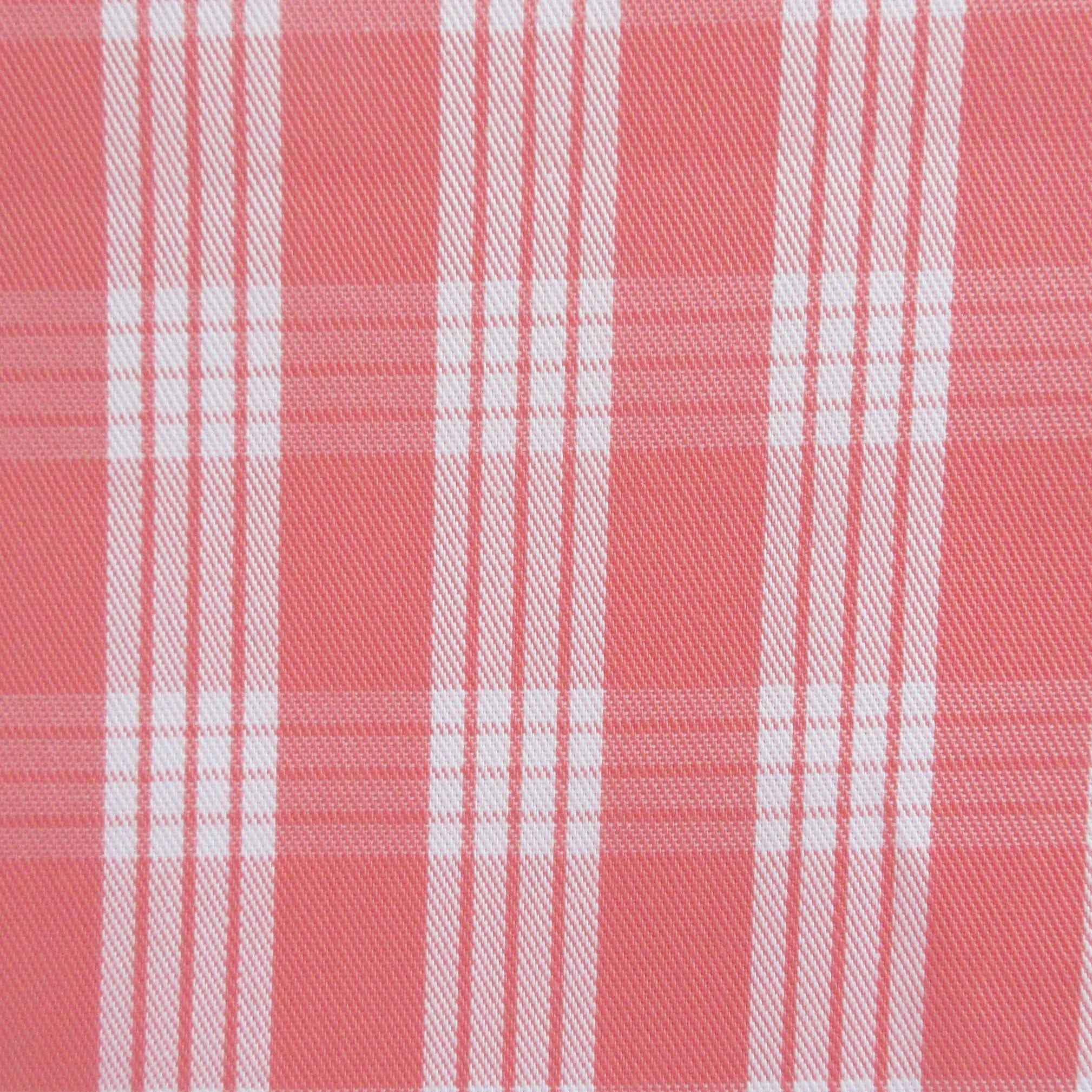 Fabric, Guava Pink Yarn Dyed Palaka Hawaiian Plaid, 100% Cotton Woven, By the Half or Full Yard